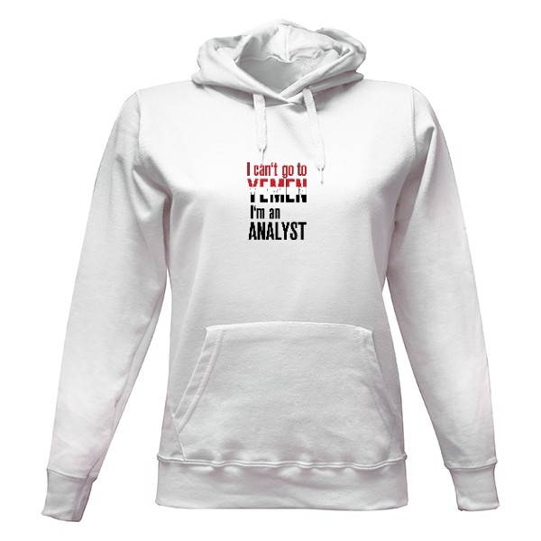 Dámská mikina s kapucí s potiskem mikina I can't go to Yemen lite